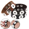 Fashion PU Leather Snap Button Bracelet Solid Color 1.8cm Width Adjustable Handmade Leather Snap Buttons Bracelet Jewelry Gifts