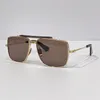 Mężczyźni luksusowe projektant marki okulary przeciwsłoneczne vintage retro kwadratowy kształt Słoneczne okulary złota rama moda strefowa top płaskie okulary s6054211