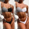 Dames badmode bikini set glanzend zwempak sexy bra 2022 tweedelig luipaard hoge taille