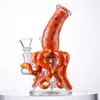 Octopus hookahs 7 polegadas Mini pequenos equipamentos de petróleo de halloween dab bongs de vidro cozido com bonges de chuveiro de chuveiro por cubos de água de 14 mm de 14 mm de 14 mm de 14 mm