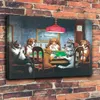Chiens jouant au poker énorme peinture à l'huile sur toile décor à la maison Headcrafts / HD Imprimer Wall Art Pictures personnalisation est acceptable 21060523