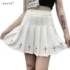 Женщина Эмо плиссированные юбки Mall Goth Y2K Одежда Kawaii E Girl Mini юбка для подростков женский панк эстетический гранж 92493L 210712