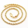 18k Geel Massief Goud G/F Heren Dames Ketting 24" Touwketting Charmante sieraden Best verpakt met