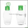 Verpakking kantoor school business industrial50ml sanitizer lege hand wassen flessen huisdier plastic fles voor desinfectiemiddel met cap groen wit d