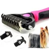 Peigne de retrait pour chiens chat toilettage de fourrure pour animaux de compagnie coupe-noeuds animaux de compagnie chats brosse à cheveux produits un/double face outils de perte de toilettage de chien WLL920