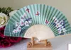 100pcs Classical Chinese Wedding Favor Flower Silk Fabric Cherry Blossom Butterfly Bridal Shower Gift Cloth Folding Hand Fan