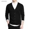 Cotton Cardigan Sweater Men Clothing Long Sleeve Men Knitted Cardigan V-Neck Sweaters Solid Button Fit Casual Pull Homme Clothes 211006