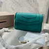 Diseñadores Cadena Bolsas de mensajero Monedero con solapa Bolso bandolera Liso Cuero genuino Superficie lisa Cabeza de serpiente Decoración Hardware Correa ajustable Cuero de vaca