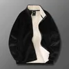 2021 Höst Winter Men Fleece Jacket Coat Men Casual Tjockning Medelålders och Äldre Off-Wear Warm Jacket Coat Män Jacka Y1109