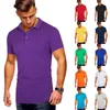 Men's Polos Men's 2022 Summer Short Sleeve Casual T-Shirt Size S-3XL Plain Cotton Tennis Weatshirt