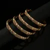 Bangle 4pcs Otwarte Bracelets Etiopski złoty kolor Banles for Women Bijoux African Bliski Wschód Dubai Halloween biżuteria Melv22