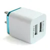 Metalowa podwójna ściana USB US Plug 2.1A Zasilacz zasilacza Ładowarka Wtyczka 2 Port dla Samsung Galaxy Note LG Tablet IPad