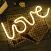 ديكور الحفلات LED الإبداعية ضوء النيون تسجيل الحب القلب مصباح الزفاف عيد الحب الذكرى ديكور المنزل ليلة هدية