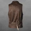 Automne hiver décontracté mince gilet pour hommes Faux cuir mode gilet revers classique Vintage Style européen hommes gilets