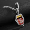 Hip Hop Drip Dollar Lip Hanger Ketting Sieraden Iced Out Bling CZ Zirconia Tong Tennis Chain Holloween Gift297i