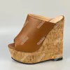 rontic women platform mules 샌들 웨지 하이힐 샌들 오픈 발가락 화려한 6 색 파티 신발 여성 미국 플러스 사이즈 5-20