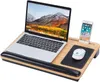 Laptop lap skrivbord, lap skrivbord för bärbar dator med musmatta PU läder armbandsplatta värmeavledning, hem kontorsstudent användning som dator bärbar dator, bok tablett (svart)