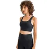 En forme de sous Lu Lu Sports Sports sous-vêtements pour les amortisseurs de choc pour femmes amorties Fitness Gym de fitness Splicage sans réservoir de soutien-gorge de yoga