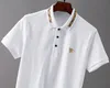 Herren neuer Stil Stickerei Sommer Luxusmarke Polo Herrenmode Designer Polo-T-Shirt aus reiner Baumwolle Mode britische einfarbige atmungsaktive Revers Kurzarmseite M-3XL AS