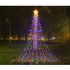 3,5 м светодиодный гирляндный светильник со звездами-водопадом и вилкой европейского стандарта США на солнечной энергии для использования на открытом воздухе водонепроницаемый рождественский гирлянда садовая лампа украшение мигающий праздник 8 режимов