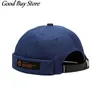 Moda Hip Hop Skullcap Regulowany Retro Sailor Cap Mężczyźni Brimless Beanie Hat Mężczyzna Bawełna Streetwear Czapki Docker Truck Headwear Y21111