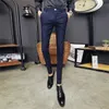 ブラックホワイトメンズズボンイギリスのスリムフィットカジュアルスーツパンツ男性ソリッドメンズスキニーペンシルパンツ高品質男性服x0615