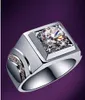 Solid Platinum PT950 Men Genuine 1CT Round Diamond Men's Engagement Ring Birthday Anniversary Party Jewelry Gift Box