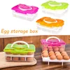 24 Grid Egg Box Container Container Organizer Wygodne pudełka do przechowywania Dwuwarstwowa Warstwa Trwałe Wielofunkcyjne produkty kuchenne 210922