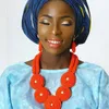 Earrings & Necklace Luxury Cotume African Jewelry Set Red Gold Balls Dubai Sets 2021 3 Layers Handmade Bridal For Wedding Women