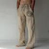Pantaloni da uomo Casual Sun Flower stampato a figura intera Streetwear Pantalone Tasca Pantaloni di lino con coulisse Stile dritto Peso medio