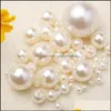 Pearl Loose Beads Jewelry 100Pcs/Lot White Abs Imitation Pearls Making Diy Handmade Necklace Round For Crafts Drop Delivery 2021 Tsayq