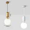 Nordique créatif chambre chevet lampe suspendue simple salon fond barre led boule de verre simple tête suspension suspension