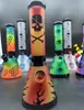 10 Inch 26CM Glass Bong Mixed Color Orange Skull Tobacco Water Pipe Smoking Beaker Bongs Ice Ash Catcher Dab Oil Rigs Heady Glass Bowl Downstem