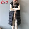 Women Winter Vest Coat Stand Collar Long Warm Tops Chaleco Mujer Gilet Casaco Feminino 210819