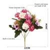 Dekorativa Blommor Kransar Rosa Silk Hydrangeas Konstgjorda Bröllops Växter För Brud Hand Blommande Peony Fake White Home Decoration