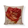 Hurtownia kreatywna doodle czerwona róża poduszka poduszka pudełka złota litera radość vintage różowe kwiaty drukowane dekoracje domowe wsparcie lędźwiowe amortyzę/deco