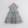 Été dentelle princesse fille robe maille tulle robe de soirée filles fleur broderie robe de mariée enfants tenue décontractée robe infantil Q0716