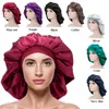 Extra Large Bonnet Hat Hair Accessories Women Big Size Beauty Print Satin Silk Sleep Night Cap Head Cover Bonnets Hats 10pcs