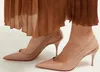 Sandalias elegantes de cuero cepillado para mujer, zapatos de tacón con talón descubierto, calzado de lujo, tacones altos, Dress35-43 de boda para fiesta