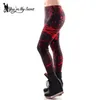 [Tu es mon secret] Fashion Red Plus Size Leggings Femme Taches de sang Impression numérique 3D Fitness Leggin Crayon Pantalon Noir 211221