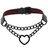 Colares Pingente Charmsmic Mulheres Sexy Corrente Pu Couro Gótico Cosplay Collars Punk Harajuku Forma Coração Colar Acessórios De Jóias