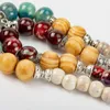 Brins de perles arbre de noël cadeau céramique multicouche Bracelets bricolage mode Bracelet pour femmes bijoux # GY267 Trum22