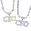 Correntes o Hip Hop Zircon Iced Out CEO Letters Chain Pingents Colares for Men Jewelry With 5mm CZ Tennis8098708