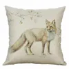 18 Vintage Small Animal Linen Pillow Case Soffa vardagsrum i midja Dekor söt katt bomulls hemkudde för sovrum kontor2329