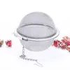 wholesale 304 Stainless Steel Tea Strainer Tea Pot Infuser Mesh Ball Filter With Chain Tea Maker Tools Drinkware DH984