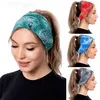 Print Flower Wide Headbands Stretch Gym Yoga Sport Sweatband Hood Head Bands Hair Band for Women Will and Sandy