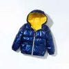 Зимние мальчики вниз куртки детей с капюшоном верхняя одежда осень девочек теплые подростки мода детская молния пальто 211204