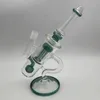 2022 Nowy Design 11 do 14 cali Zielony Szkło Szkło Bong Dabber Rig Rury Recyklela Wody Bongs Rura dymu 14,4mm Złącze żeńskie z kwarcowym banger