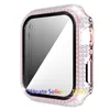 Voor Apple Horloge Diamant Gevallen met gehard Glass Screen Protector Laser Hard PC Cover 45mm 41mm