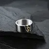 Gothic Style Dark Skull Titanium Steel Ring Male Trendy Personality Hip Hop Rap Rock Color Fast Fashion Jewelry Accessories